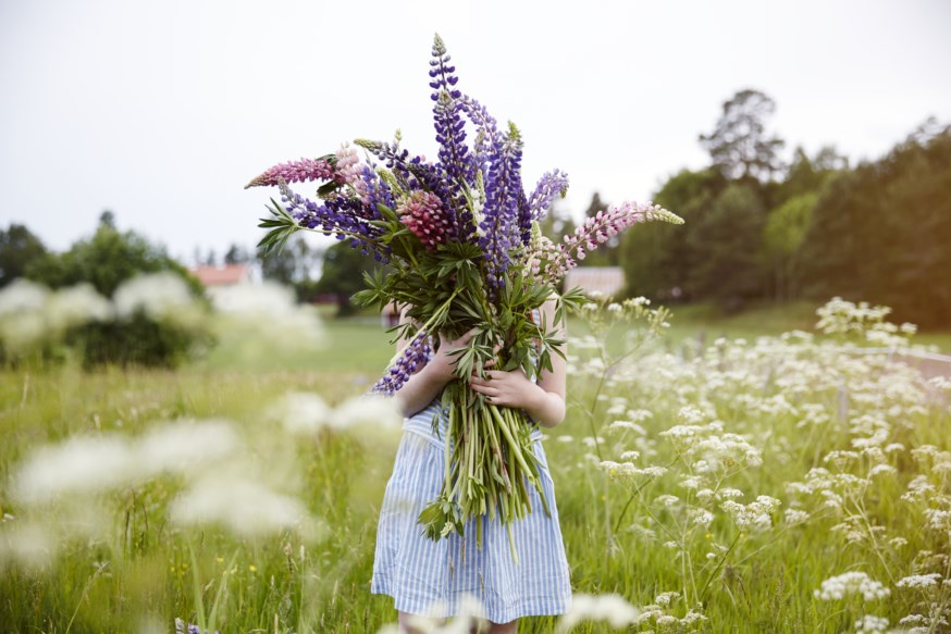 Pike med blomster